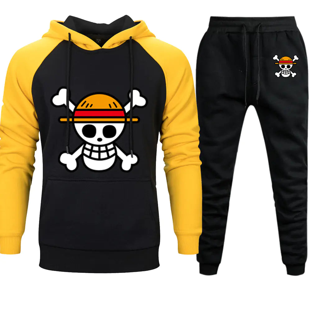 Men's Hoodie Set - Cross-Border Pirate Theme Sportswear