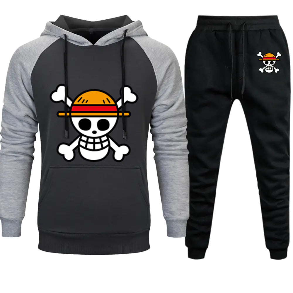 Men's Hoodie Set - Cross-Border Pirate Theme Sportswear